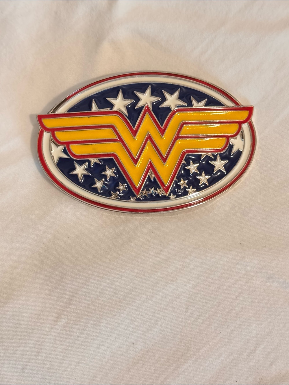 2005 Vintage Wonder Woman Enamel Belt Buckle - 4” x 2 5/8”